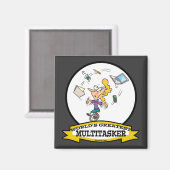 WERELDS BESTE MULTI-TASKER VROUWEN CARTOON MAGNEET (Voorkant / Achterkant)