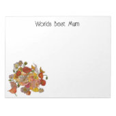 Werelds Beste Mum Note Pad met Poppies Notitieblok (Voorkant)