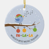 Werelds beste muziekleraar zangvogel personalisere keramisch ornament (Voorkant)