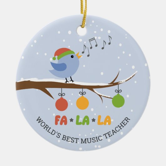 Werelds beste muziekleraar zangvogel personalisere keramisch ornament (Voorkant)