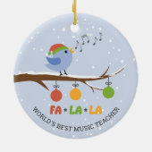 Werelds beste muziekleraar zangvogel personalisere keramisch ornament (Achterkant)