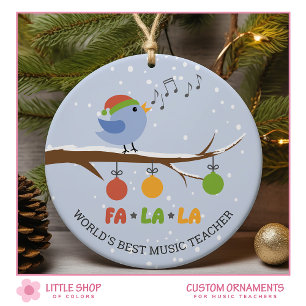 Werelds beste muziekleraar zangvogel personalisere keramisch ornament