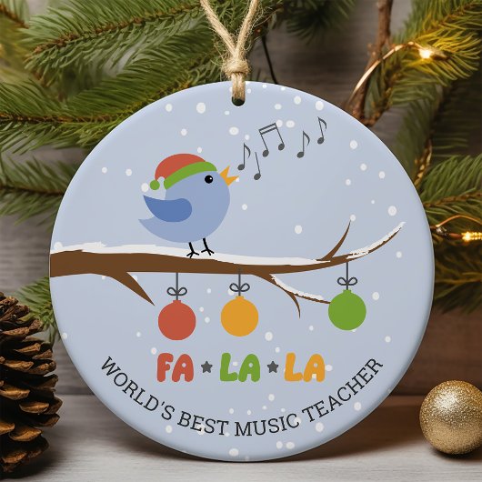 Werelds beste muziekleraar zangvogel personalisere keramisch ornament