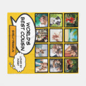 Werelds Beste Neef 12 Foto Comic Retro Pret Fleece Deken (Voorkant (Horizontaal))