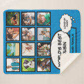 Werelds Beste Neef Cool Fun Comic Photo Collage Sherpa Deken (Voorkant (horizontaal))