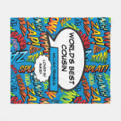 Werelds Beste Neef Cool Fun Strips Blauwe Fleece Deken (Voorkant (Horizontaal))