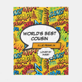 Werelds Beste Neef Retro Plezierige Stripboek Fleece Deken