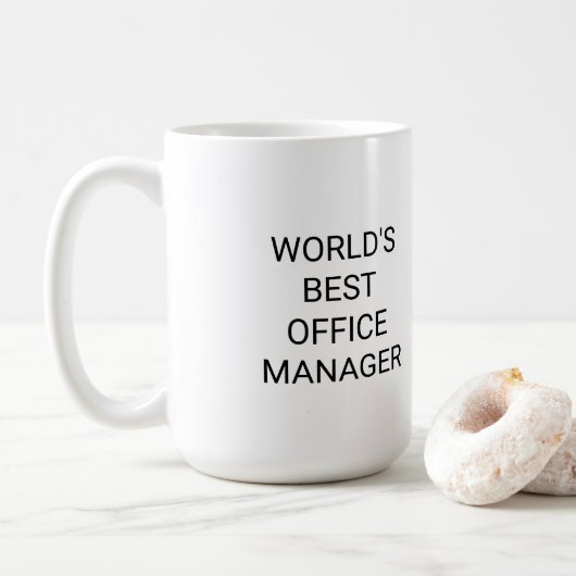 Werelds beste Office Manager Monochrome Koffiemok (Met donut)