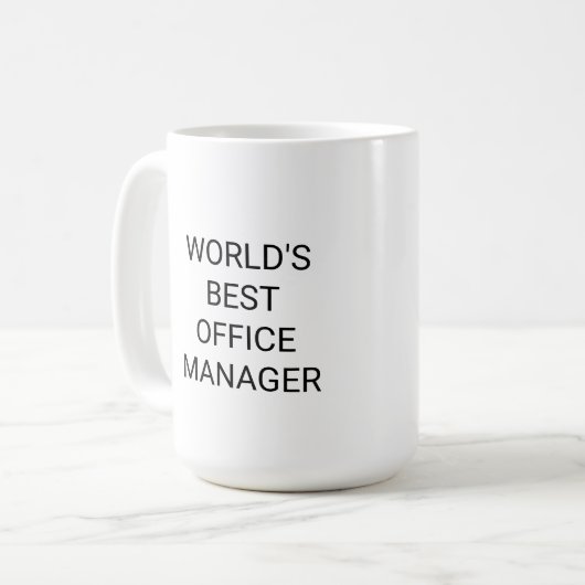 Werelds beste Office Manager Monochrome Koffiemok (Voorkant links)