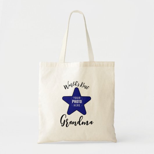 Werelds Beste Oma Aangepaste Ster Foto Tote Bag (Voorkant)