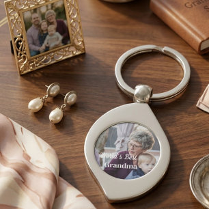 Werelds beste oma eenvoudige gepersonaliseerde sle sleutelhanger