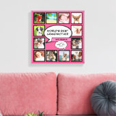 Werelds Beste Oma Fun Roze Fotocollage Canvas Afdruk (Insitu (Woonkamer))