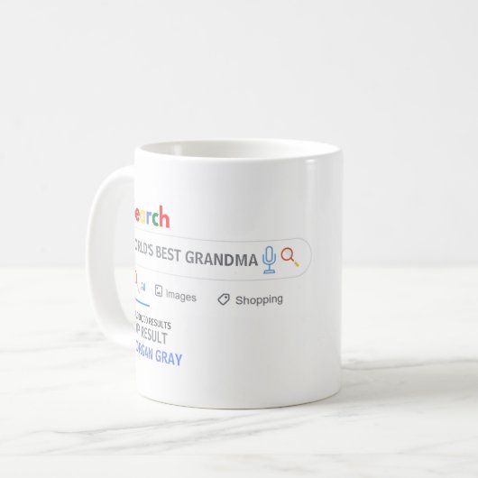 WERELDS BESTE OMA - Grappige zoek TOP Resultaat Koffiemok (Voorkant links)
