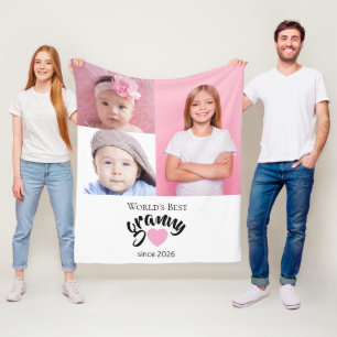 Werelds Beste Oma Sinds Jaar 3 Foto Schattig Fleece Deken