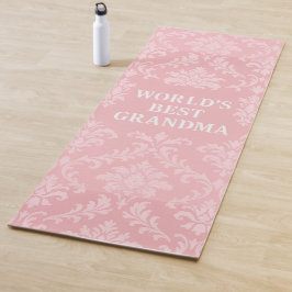 Werelds Beste Oma Zachte Roze Witte Damast Yogamat