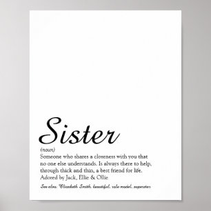 Werelds Beste Ooit Zus Definitie Chic Lettertype Poster