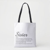 Werelds Beste Ooit Zuster Definitie Script Tote Bag (Voorkant)