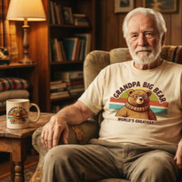Werelds Beste Opa Beer Modern en retro T-shirt