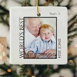 Werelds Beste Opa Foto Kerstcadeau van Kinderen Keramisch Ornament