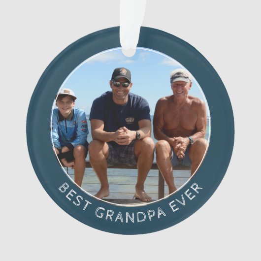 Werelds Beste Opa Ooit Aandenken Foto Ornament (voorkant)