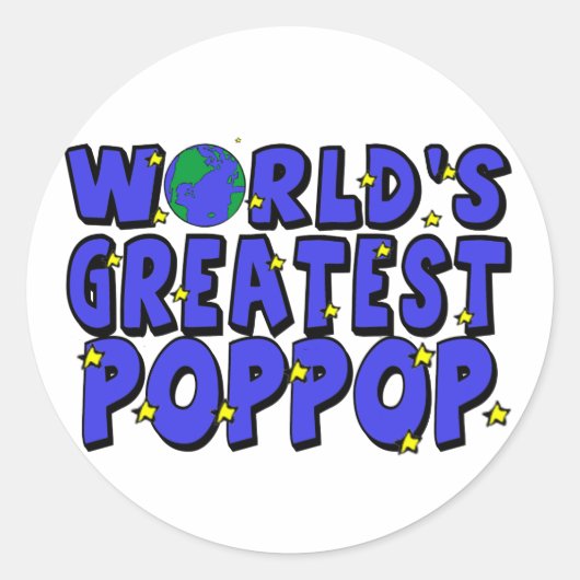 Werelds Beste Opa Ronde Sticker (Voorkant)
