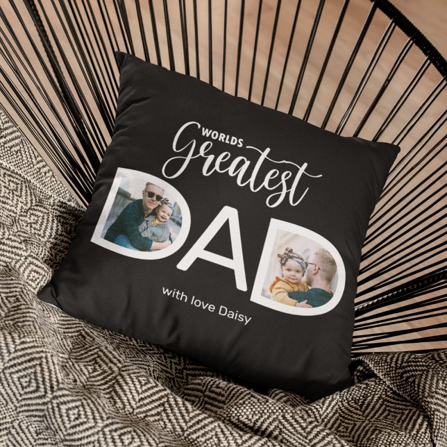 Werelds Beste Papa 2 Foto Worp Kussen (Creator heeft geüpload)