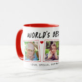 Werelds Beste Papa 3 Kinderen Foto's Mok (Voorkant links)