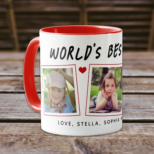 Werelds Beste Papa 3 Kinderen Foto's Mok