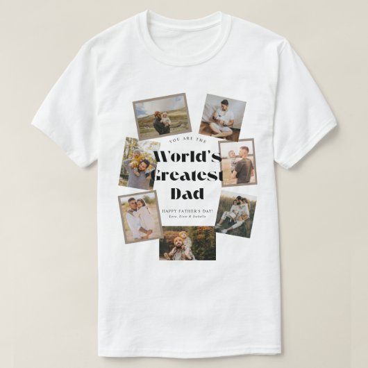 Werelds Beste Papa 7 Fotocollage T-shirt (Design voorkant)