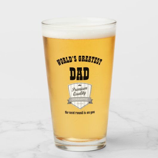 WERELDS BESTE PAPA - BIER Cadeaus Voor Hem PINT Glas (Voorkant gevuld)