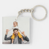 Werelds Beste Papa Bold Retro 7 Foto Collage Sleutelhanger (Achterkant)