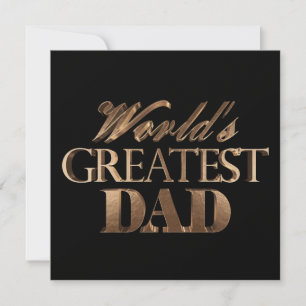 Werelds Beste Papa Elegante Tekst Goud Typografie Kaart