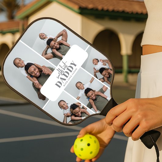 Werelds Beste Papa | Fotocollage Pickleball Paddle