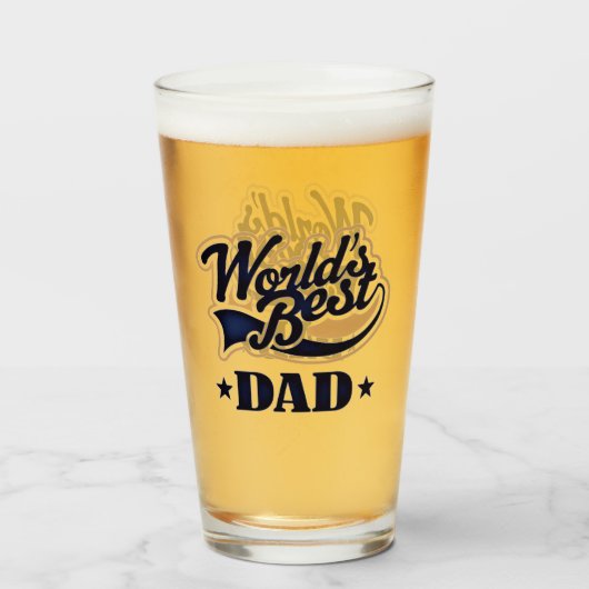 Werelds Beste Papa Glas (Voorkant gevuld)