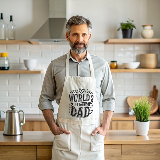 Werelds Beste Papa Hartelijke Typografie Lang Schort