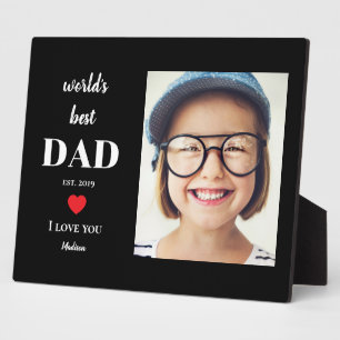 Werelds Beste Papa Ik Hou Van Jou Aangepaste Kinde Fotoplaat