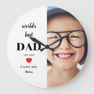 Werelds Beste Papa Ik Hou Van Jou Aangepaste Kinde Grote Klok