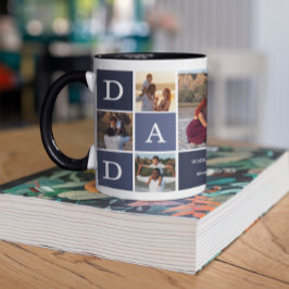 Werelds Beste Papa | Modern 5 Foto Kleurenblok Mok