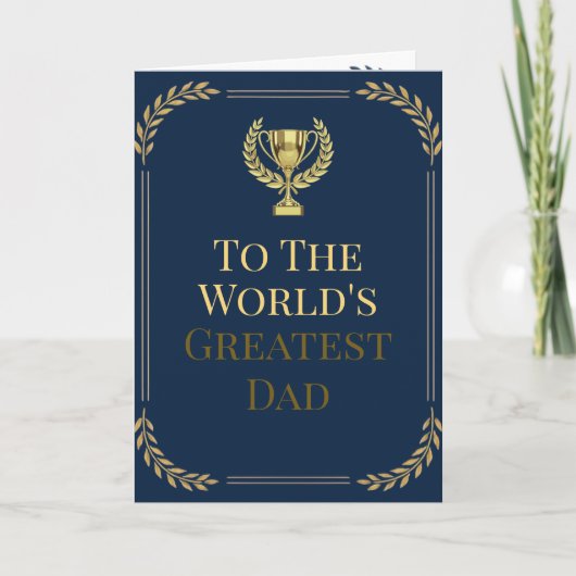 Werelds Beste Papa NavyBlue Vaderdag groet Kaart (Voorkant)