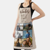 Werelds Beste Papa Rustic Linen 6 Foto Collage Schort (Insitu)