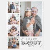 Werelds Beste Papa Trendy Fotostrip Fleece Deken (Voorkant)