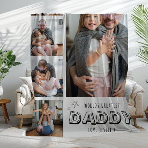 Werelds Beste Papa Trendy Fotostrip Fleece Deken