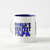 Werelds Beste Papa Tweekleurige Koffiemok (Voorkant links)