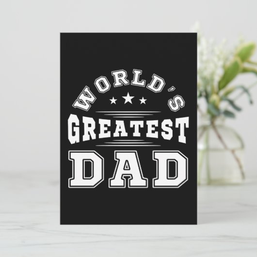 Werelds Beste Papa Typografie Vaderdag Cadeau Kaart (Staand voorkant)