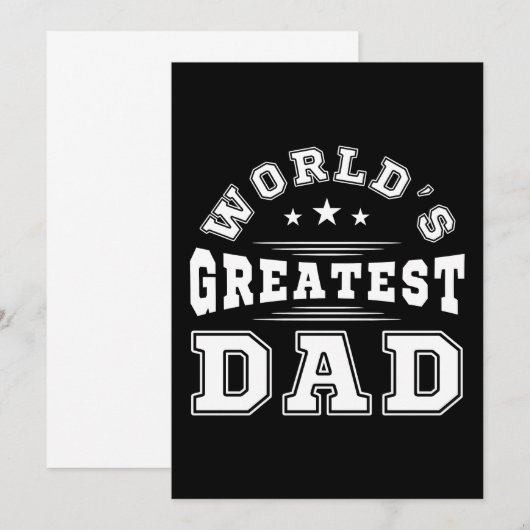 Werelds Beste Papa Typografie Vaderdag Cadeau Kaart (Voorkant / Achterkant)