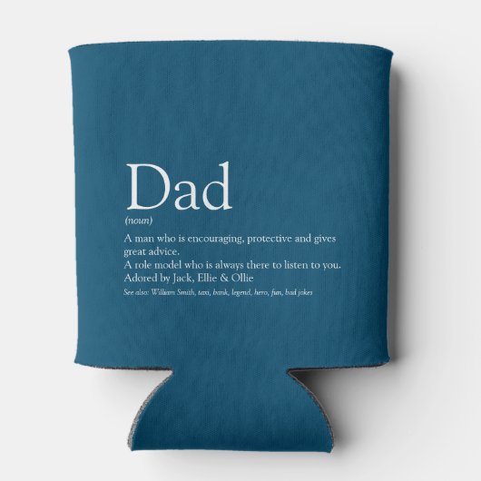 Werelds Beste Papa Vader Definitie Pret Blauw Blikjeskoeler (Achterkant)