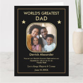 Werelds Beste Papa Vaderdag Foto Groot Aangepast Kaart (Voorkant)