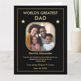 Werelds Beste Papa Vaderdag Foto Groot Aangepast Kaart