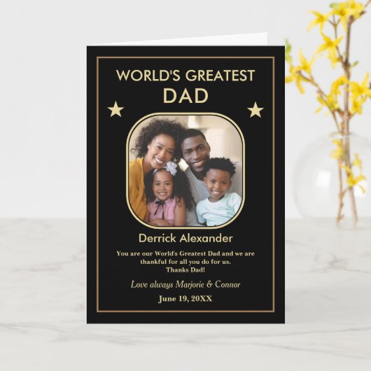 Werelds Beste Papa Vaderdag Foto Op Maat Kaart (Gele Bloem)