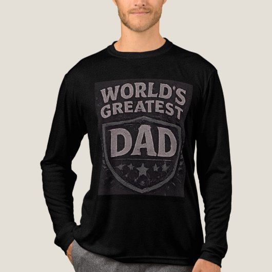 Werelds Beste Papa Vaderdag Tri-Blend Shirt (Voorkant volledig)